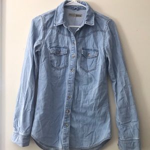 TOPSHOP denim, button down shirt